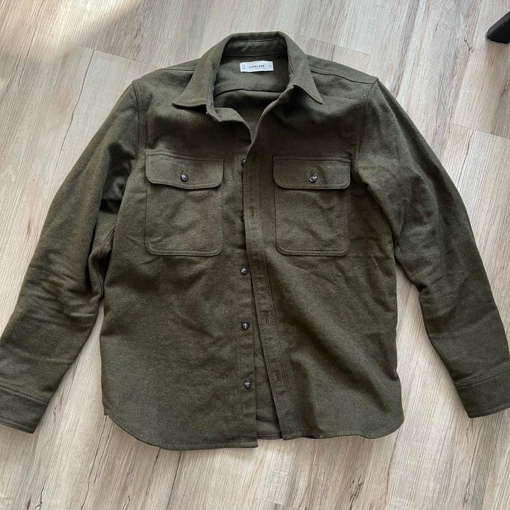Olive Green Men's flannel shirt